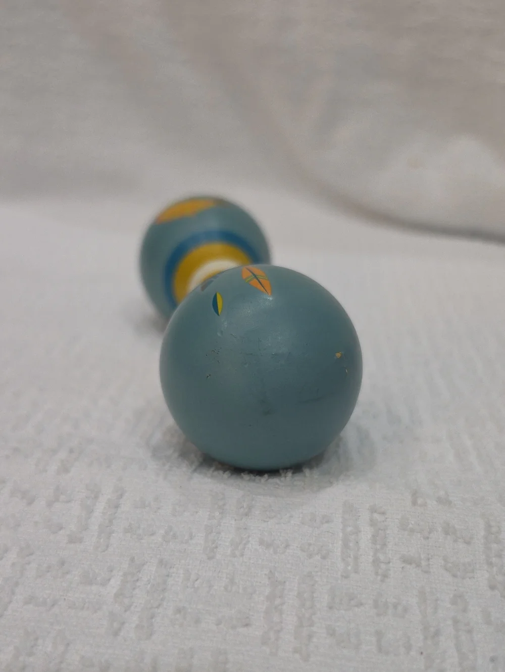 ☆ Moulin Roty - Le Voyage D'olga Blue Double Maracas Wooden Baby Rattle ☆